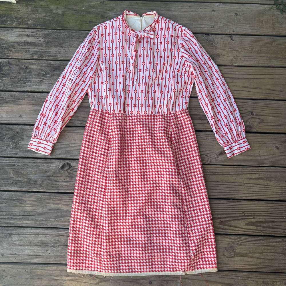 VTG ‘70s Red and White Gingham Dress